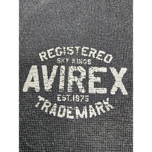 Avirex Shirt Mens XXL Black‎ Thermal Waffle Knit Street wear Logo Tee